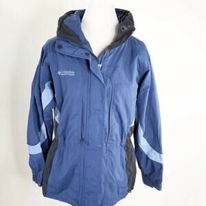 Columbia Womens Medium Jacket shell only Zipper Pockets Blue